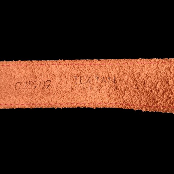 Vintage Women's Cowgirl Belt 25 26 Tex Tan USA Silver Heart 1970's Western Hippy - Picture 7 of 8